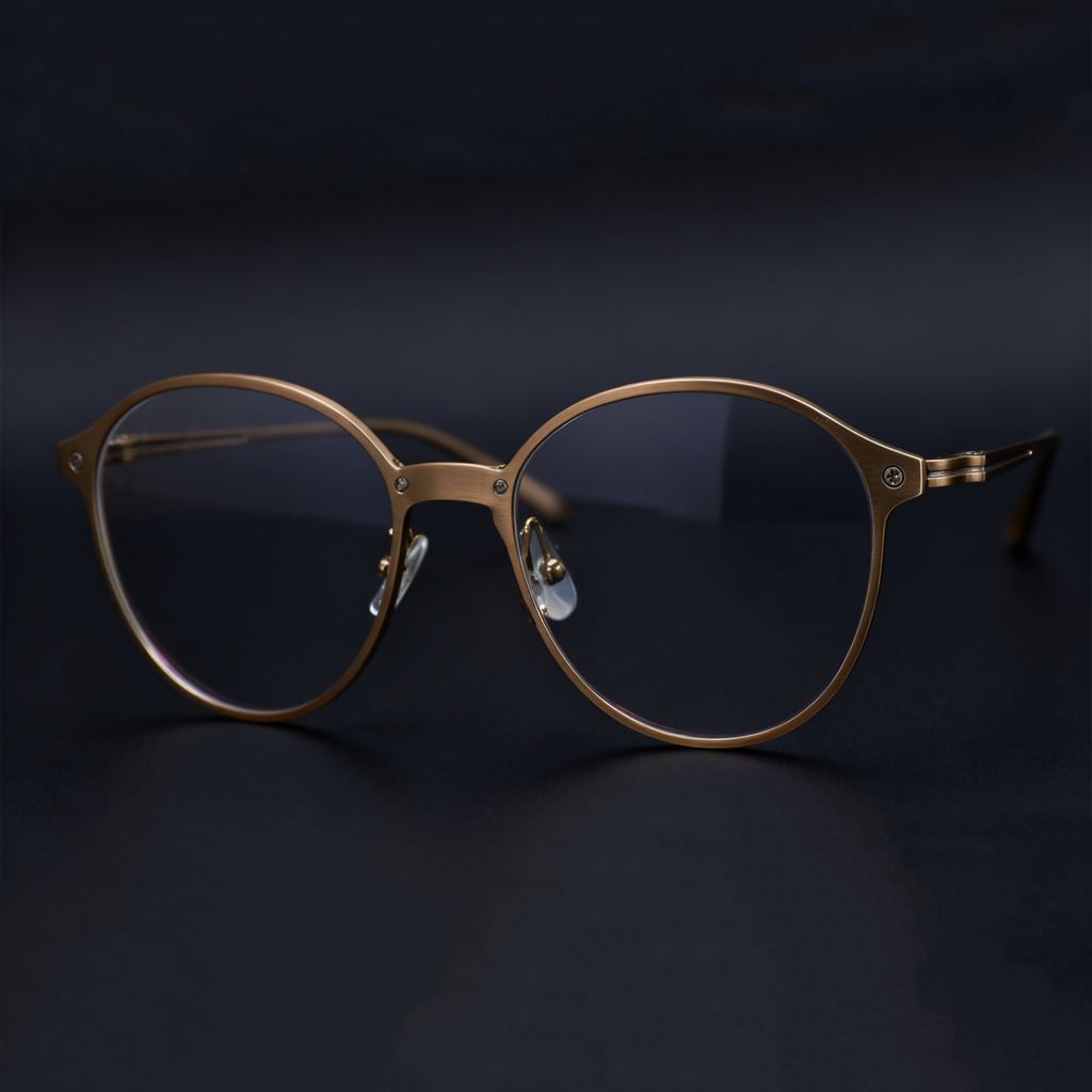 Business-Chic Retro Full-Titanium Ultra-Clear Metal Eyeglass Frames Unisex Available in Three Colors