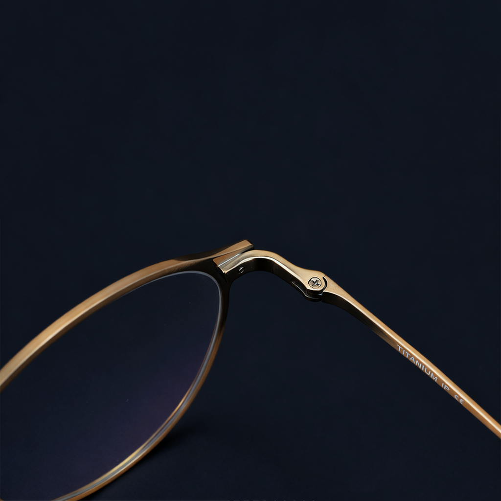 Business-Chic Retro Full-Titanium Ultra-Clear Metal Eyeglass Frames Unisex Available in Three Colors