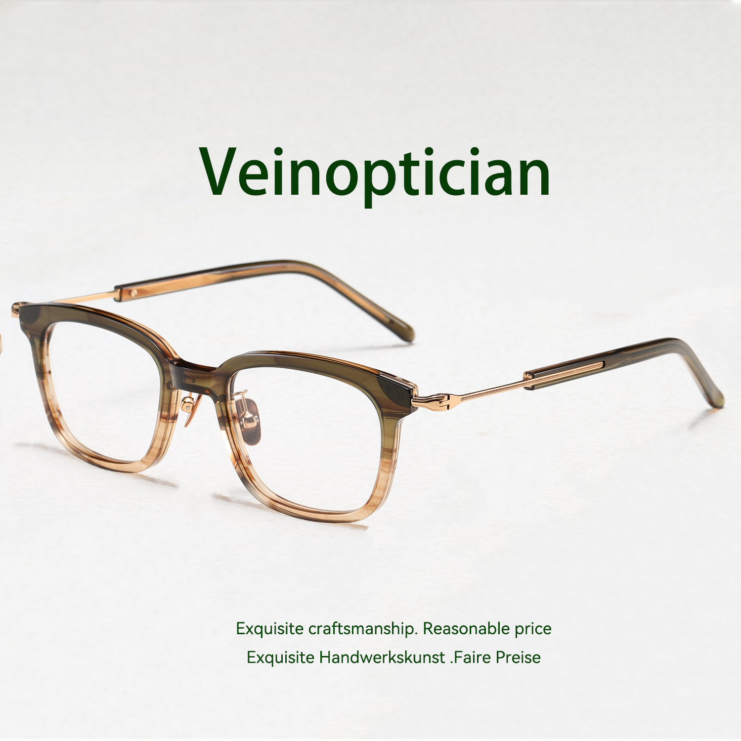 Vintage Handmade Glasses with Pure Titanium Metal Frames