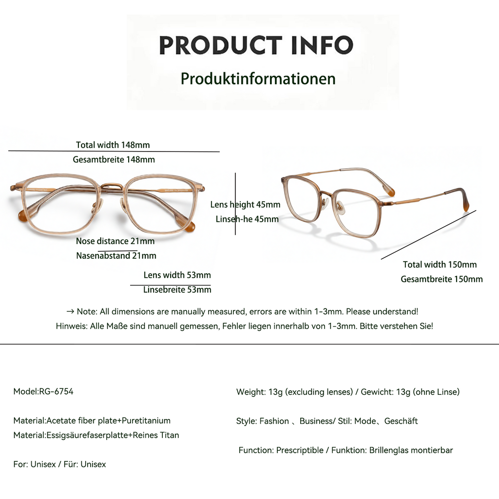 Pure Titanium Fashion Glasses