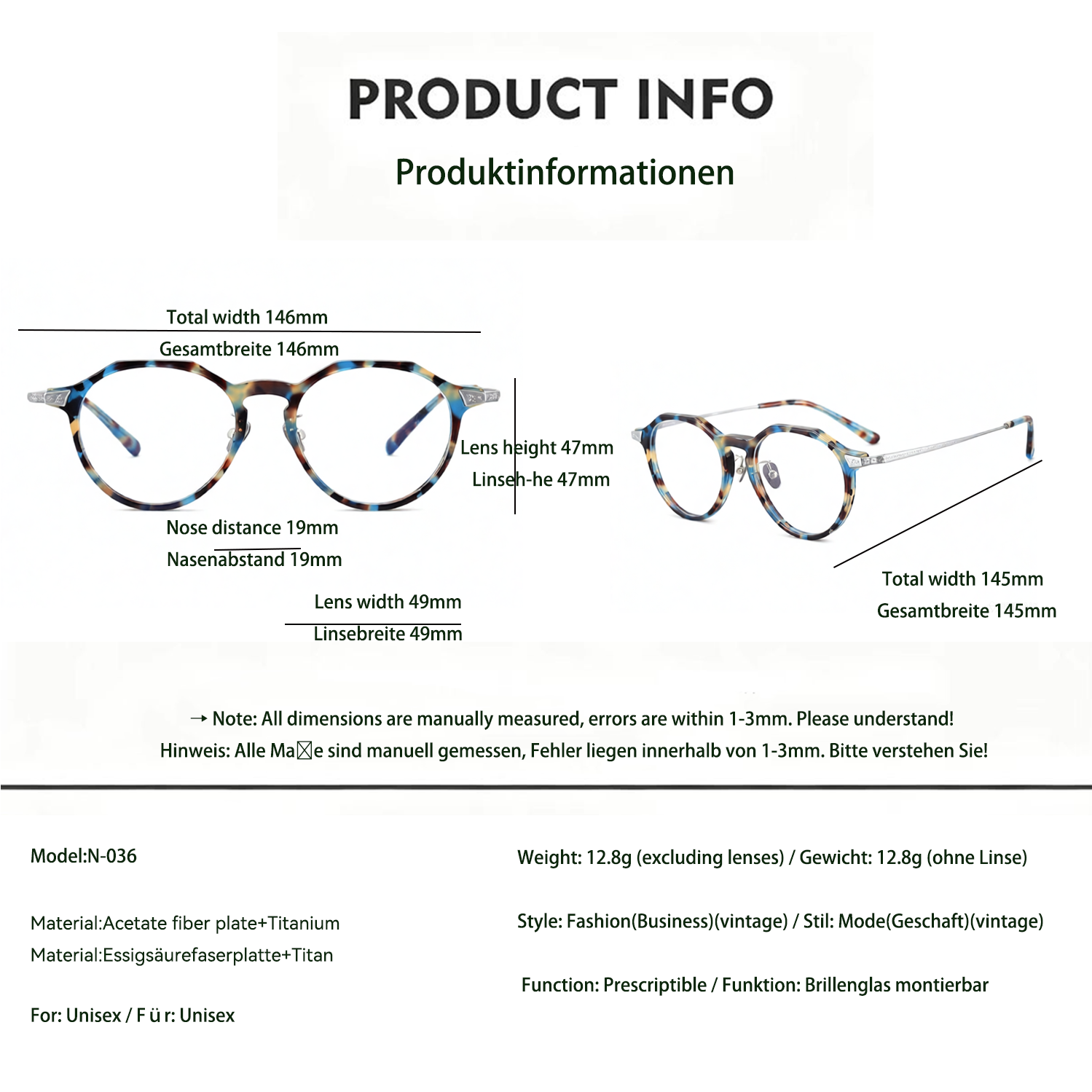 Vintage Titanium Glasses