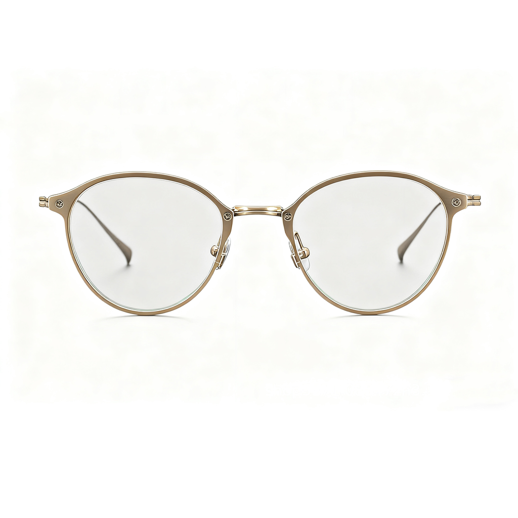 Business-Chic Retro Full-Titanium Ultra-Clear Metal Eyeglass Frames Unisex Available in Three Colors