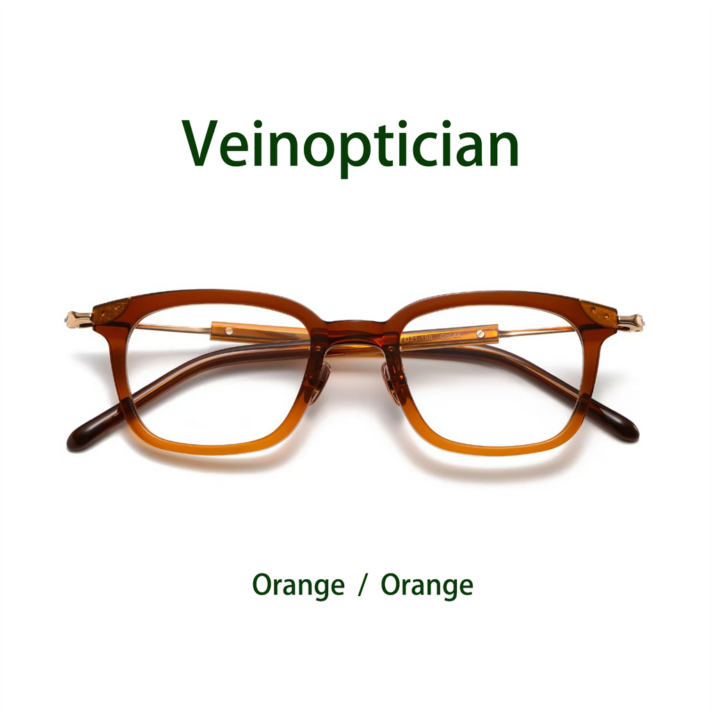 Vintage Handmade Glasses with Pure Titanium Metal Frames