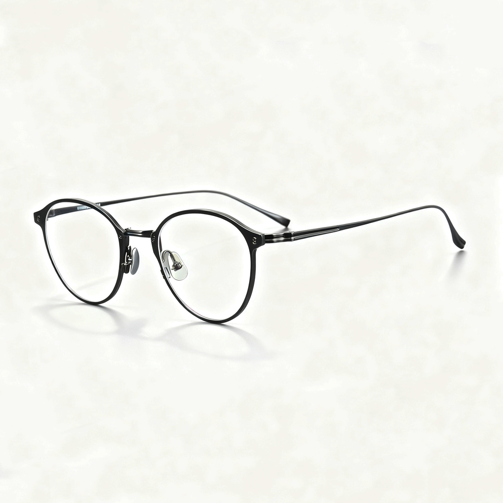 Business-Chic Retro Full-Titanium Ultra-Clear Metal Eyeglass Frames Unisex Available in Three Colors