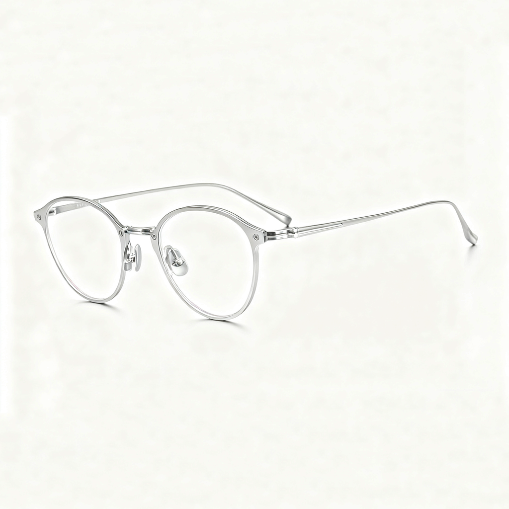 Business-Chic Retro Full-Titanium Ultra-Clear Metal Eyeglass Frames Unisex Available in Three Colors