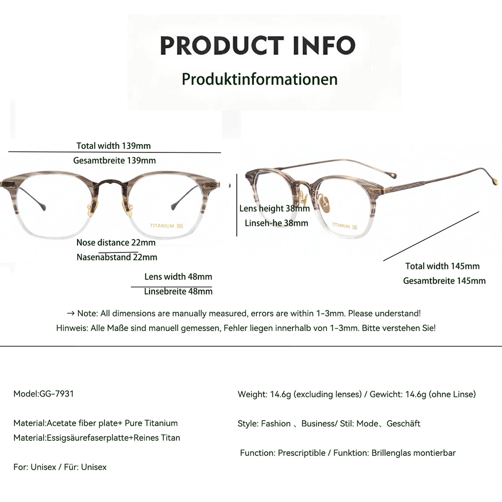 Solid Frame Glasses — Vintage Fashion Style