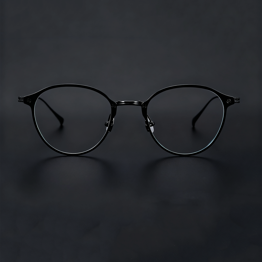 Business-Chic Retro Full-Titanium Ultra-Clear Metal Eyeglass Frames Unisex Available in Three Colors