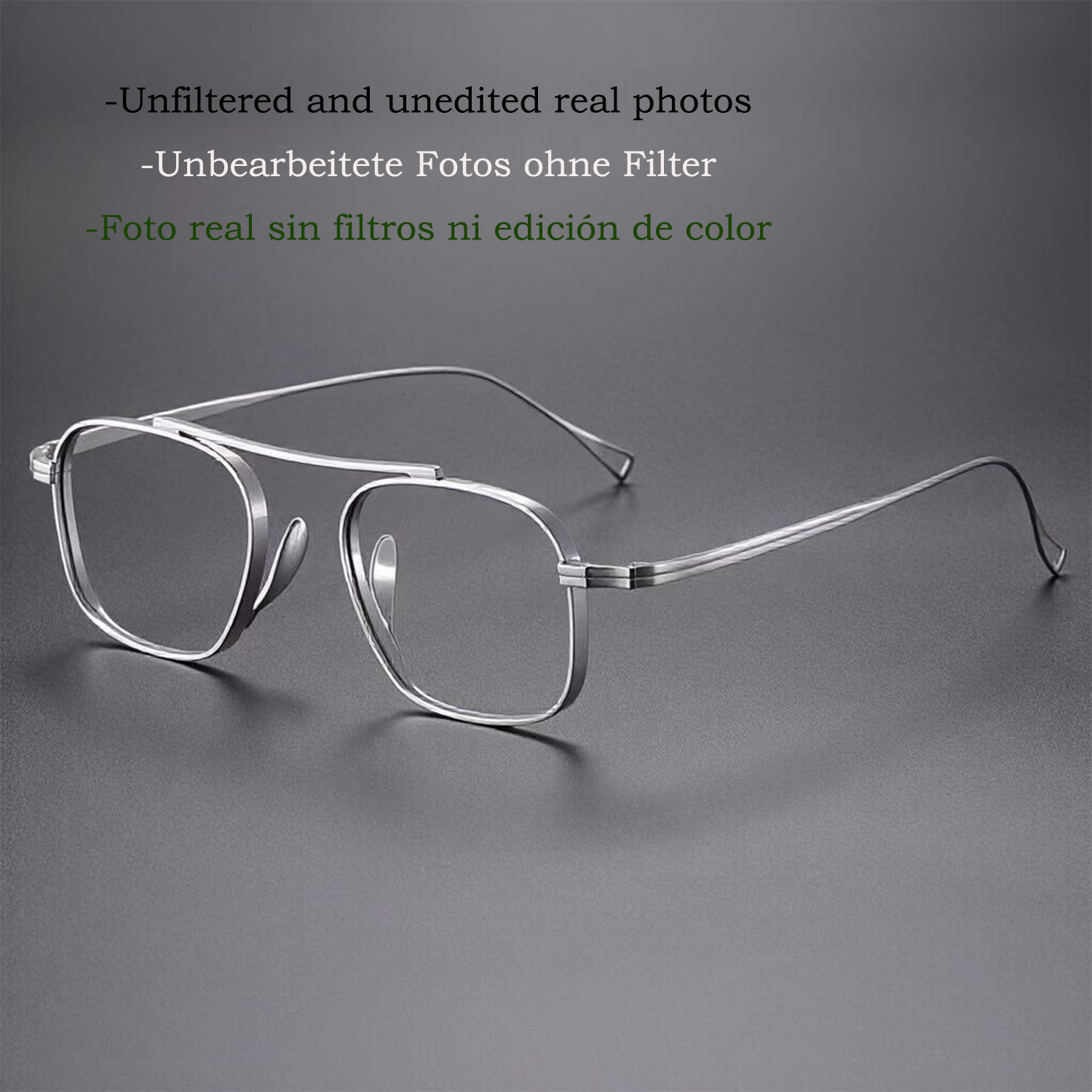 Hypoallergenic, non-discoloring pure titanium fashion glasses