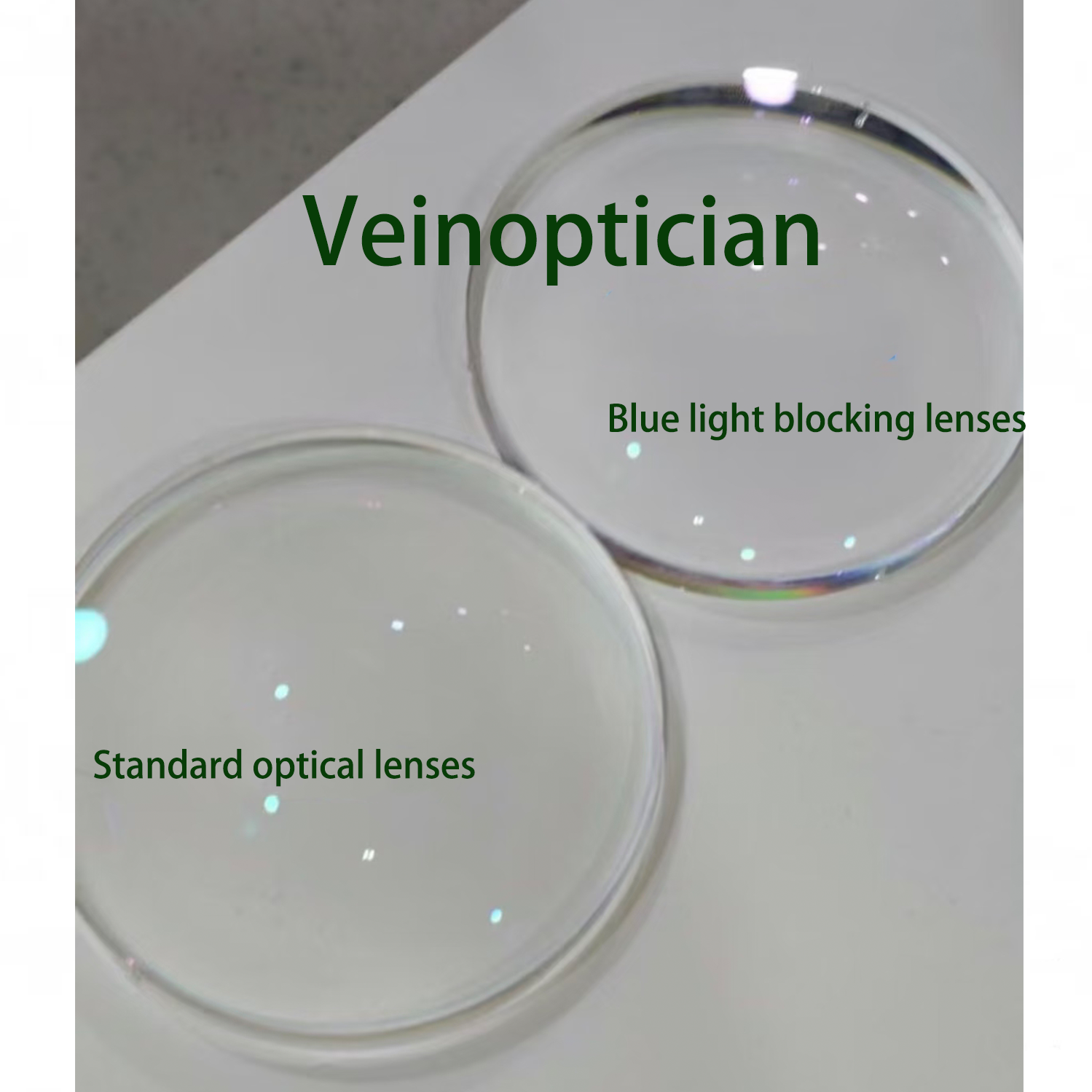 Blue light blocking lenses and regular optical lenses